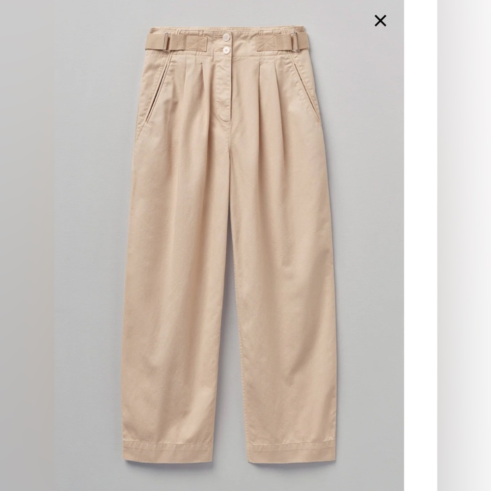 Toast side tab cotton linen twill pants